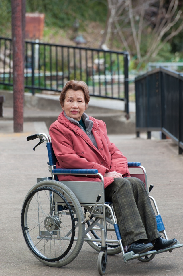 Mary sitting in her wheelchair