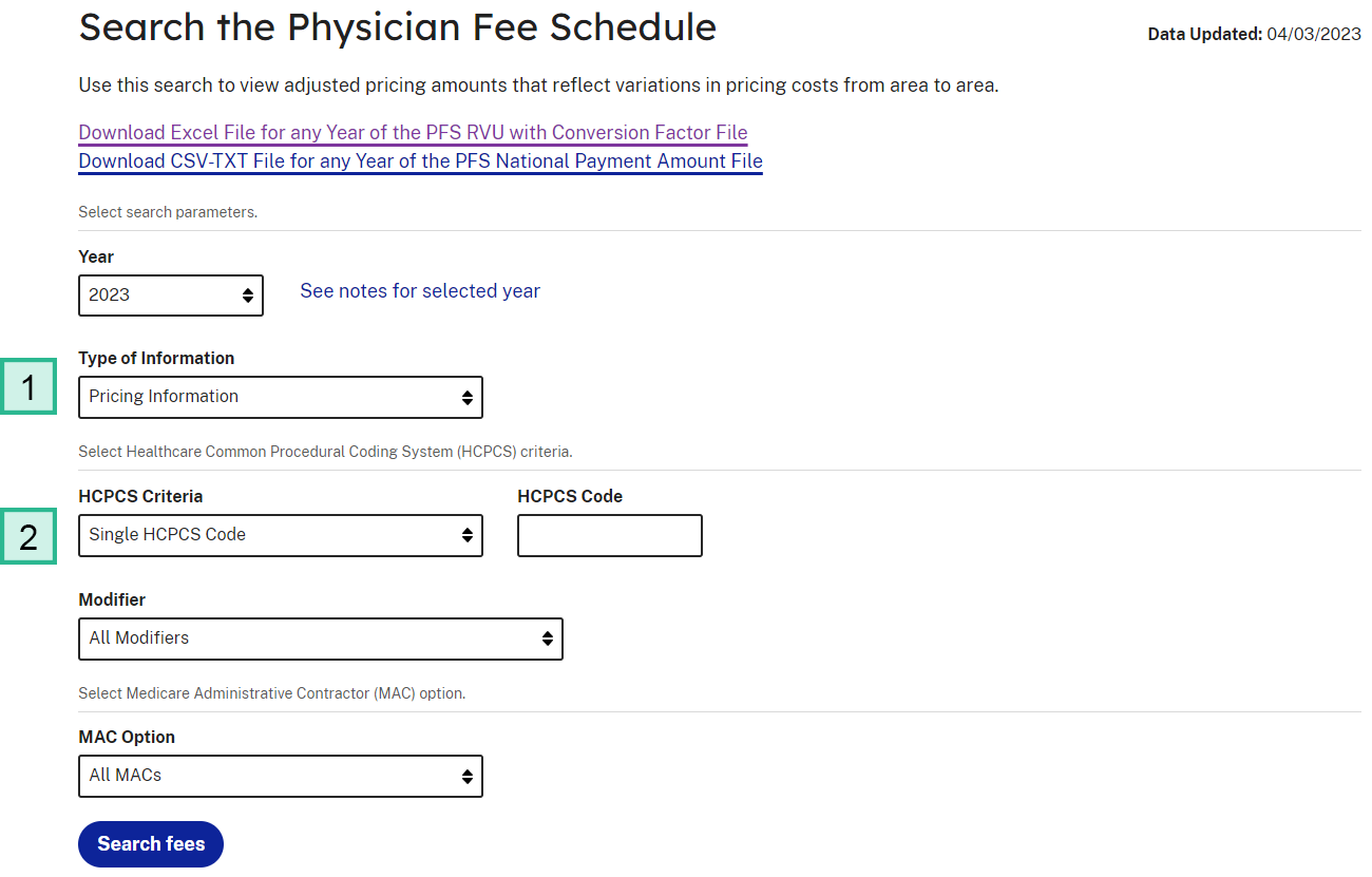 Pricing Information Search