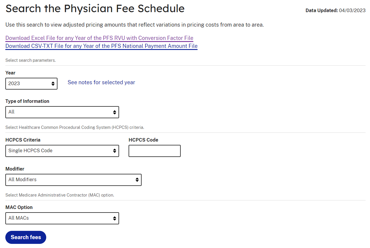 PFS Quick Reference Search Guide Sample