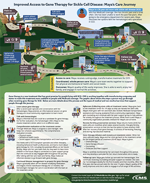 
CGT Jouney Map graphic, showing progression through the model, treatment options, and participation options.