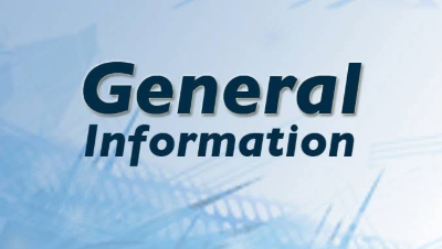 The words general information spelled out in blue font over a light blue background